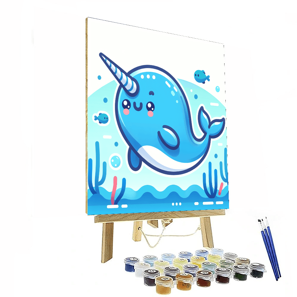 Curious Narwhal Painting Number Kit
