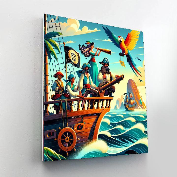 Pirate Ship Treasure Quest Painting Number Kit