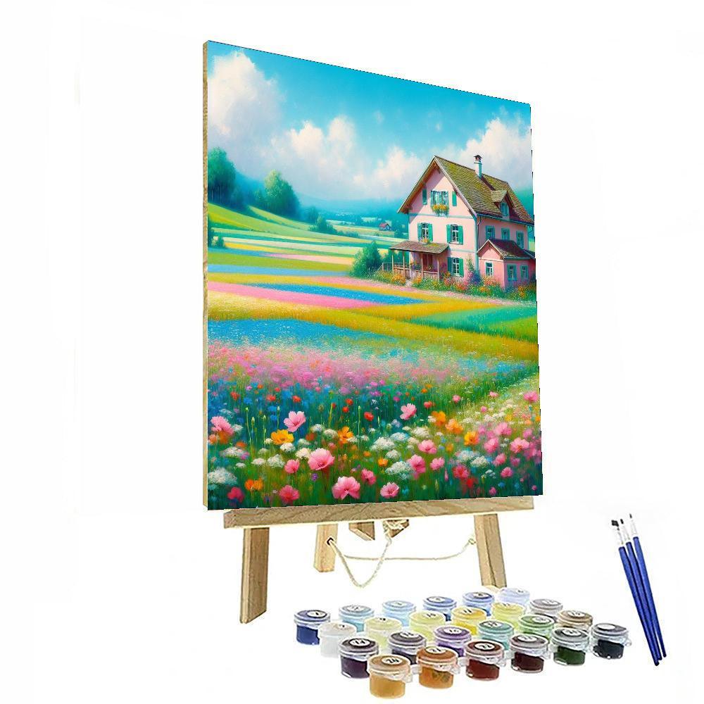 Peaceful Countryside Farmhouse DIY Paint By Numbers