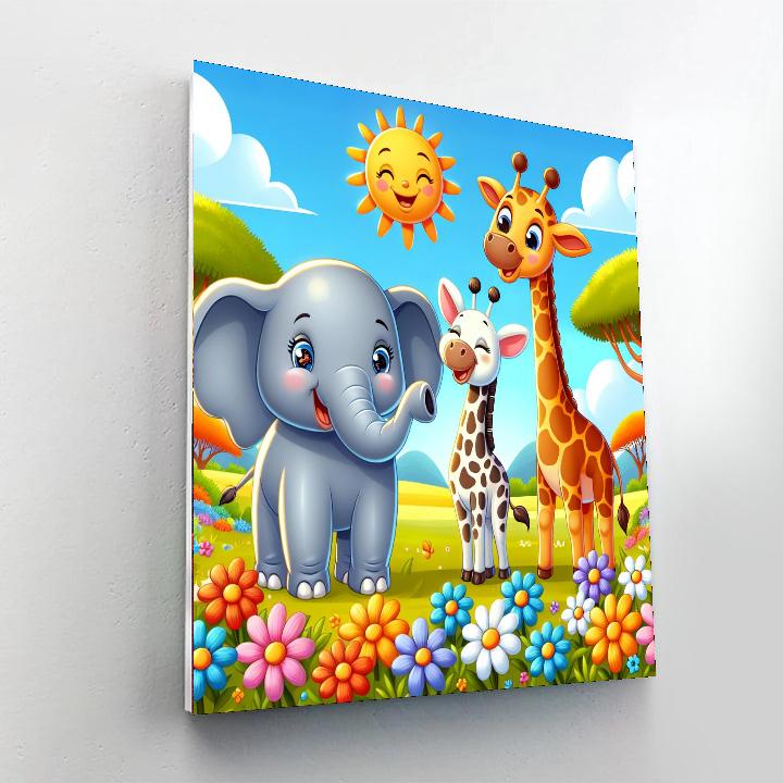 Charming Wildlife Expedition Number Painting