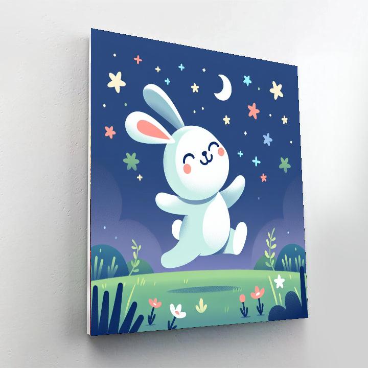 Rabbit's Moonlit Hop Paint By Numbers