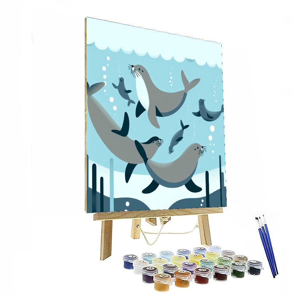 Underwater Sea Lion Show Paint By Color