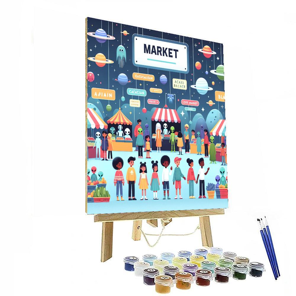 Galactic Bazaar Bonanza Paint By Numbers