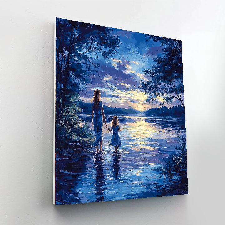 Evening Stroll By The Lake Numbered Painting Kits
