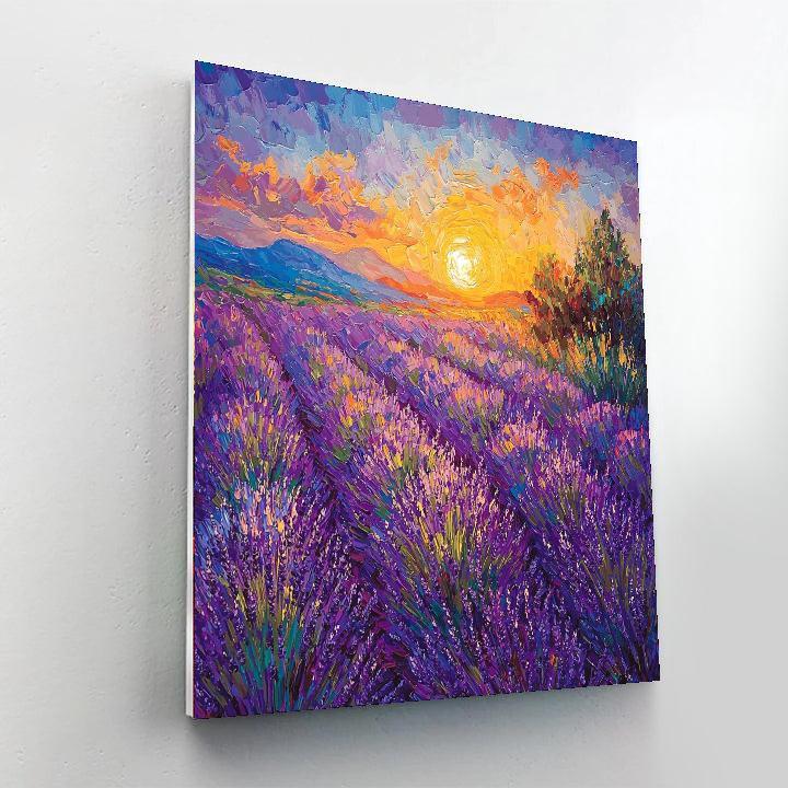 Vincent Van Gogh Inspired Sunrise Over A Lavender Field  Numbered Painting Kits