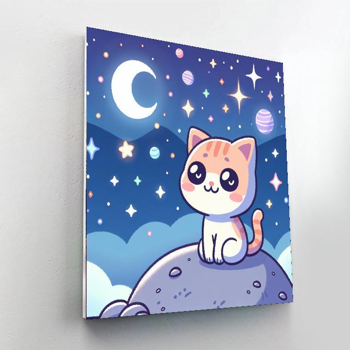 Starry Night Cat Numbered Painting Kits