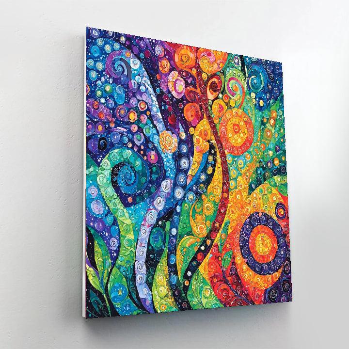 Gustav Klimt Inspired Veil Of Colors  Paint By Numbers Art