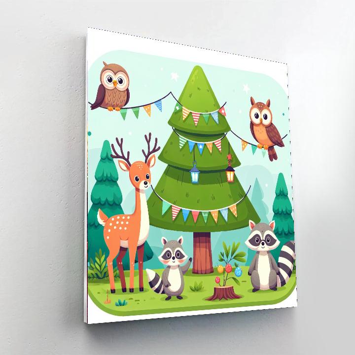 Magic Woodland Festival Number Painting