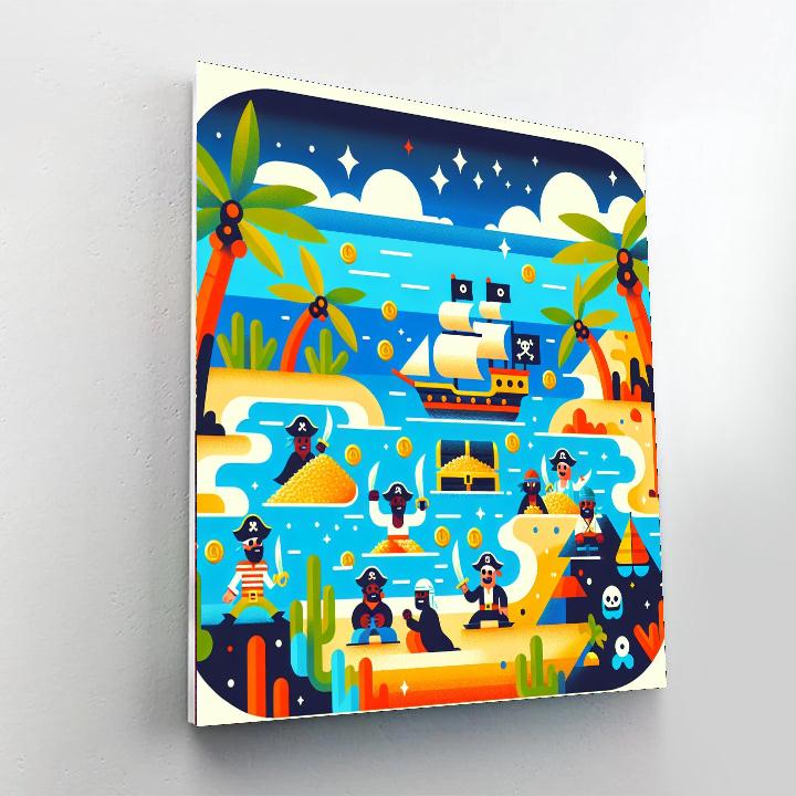Fantasy Pirate Treasure Hunt Paint By Numbers Art
