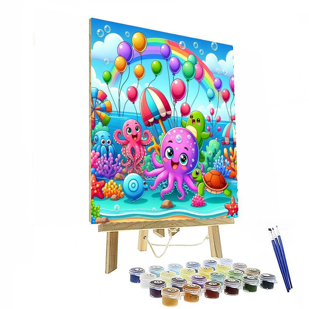 Sea Creatures Carnival Painting Number Kit