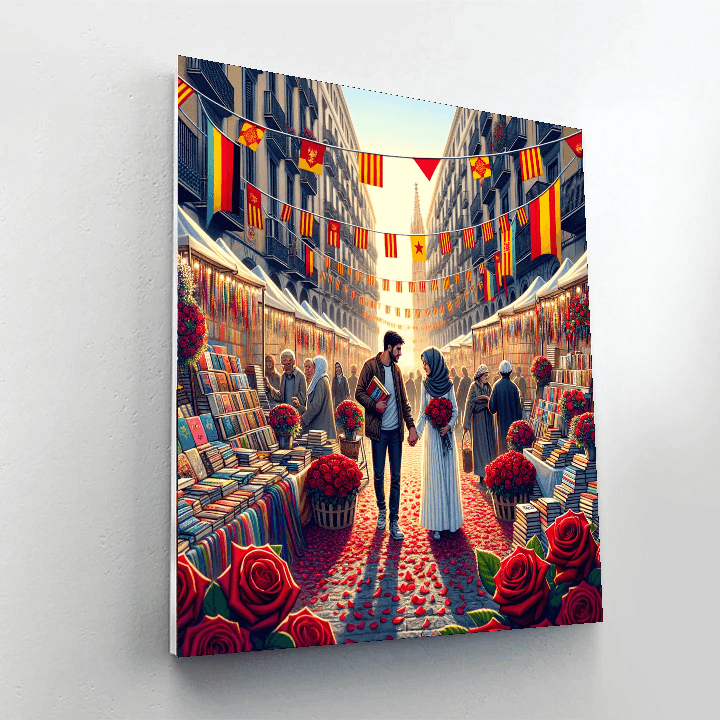 Diada De Sant Jordi - Barcelona Painting By Numbers Kit