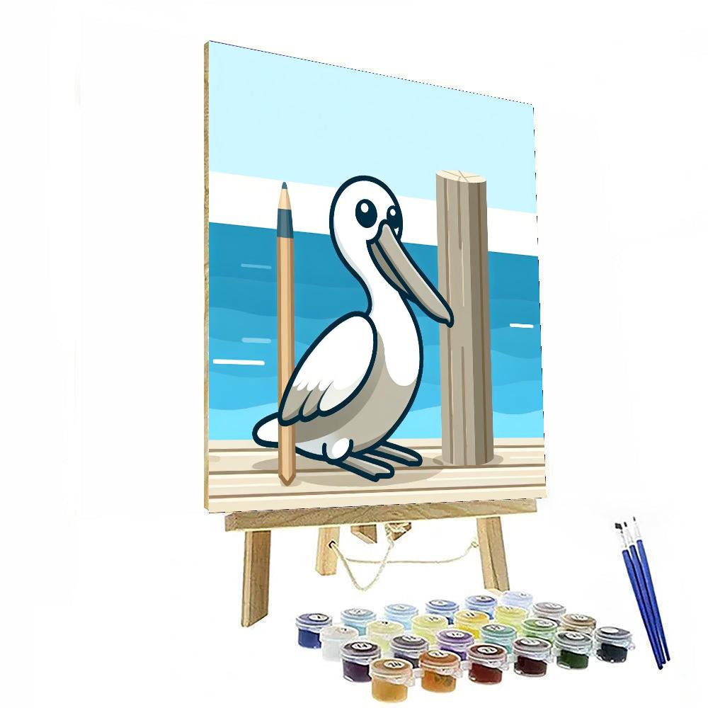 Pondering Pelican Paint By Numbers Art