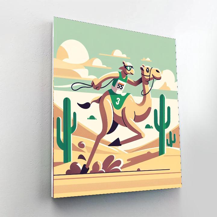Desert Racer Camel Number Painting