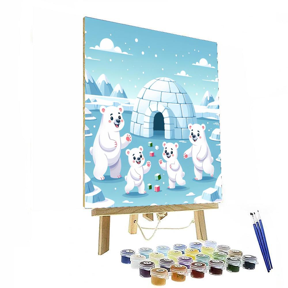 Polar Bear Igloo Adventure DIY Paint By Numbers