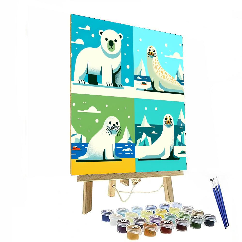 Arctic Animal Exploration Paint By Numbers Art