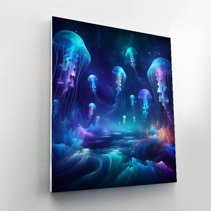 Cosmic Jellyfish Dance Painting Number Kit