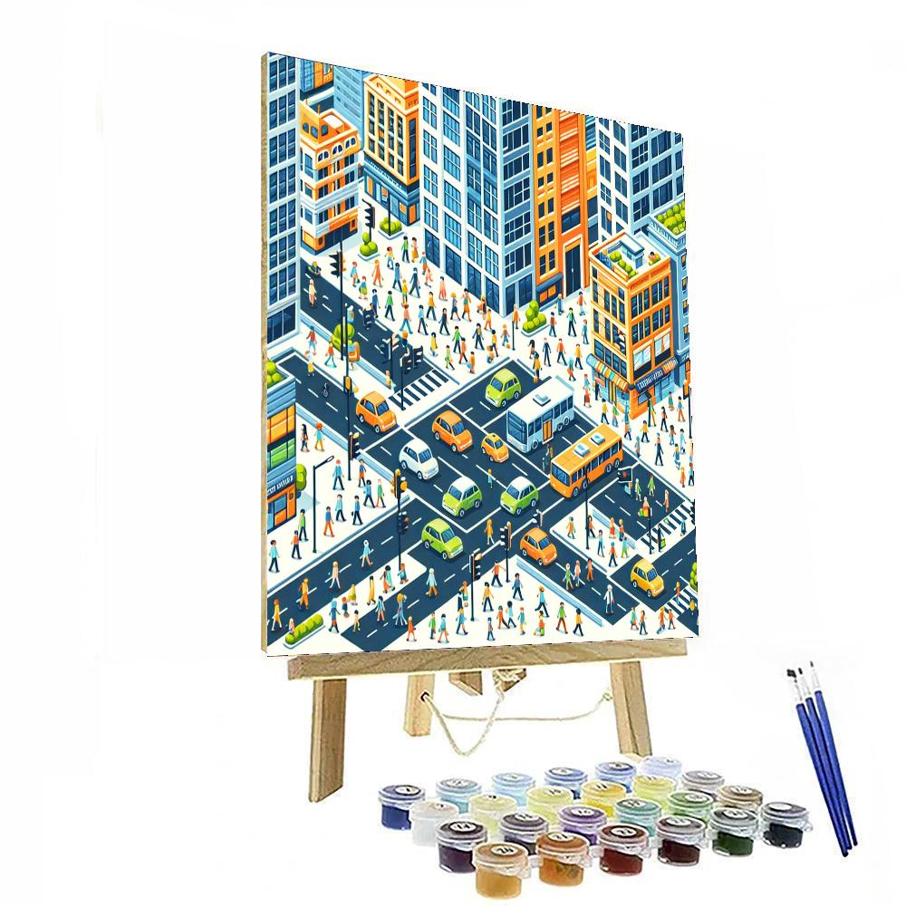 Busy City Life Numbered Painting Kits