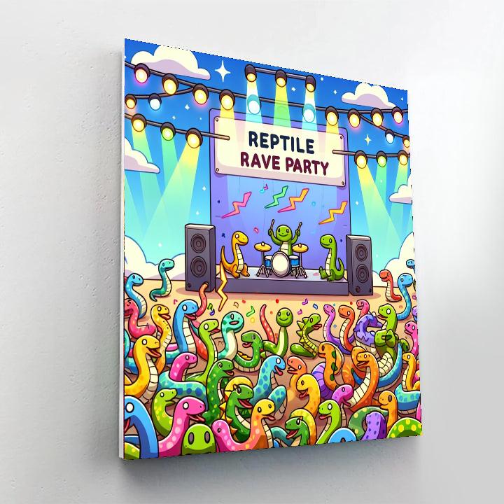Rockin' Reptile Rave Number Painting