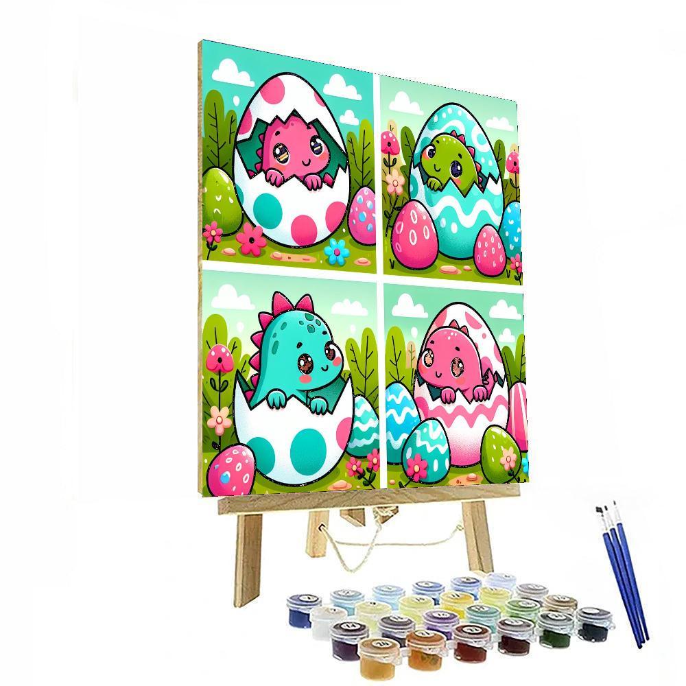 Curious Dinosaur Eggs Paint By Numbers Art