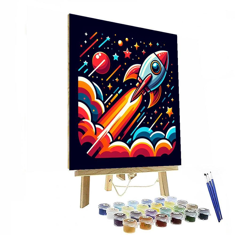 Space Explorer Blast-off Paint By Numbers Art