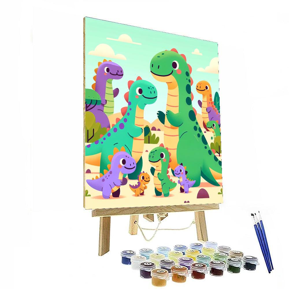 Playful Dino Family Paint By Numbers
