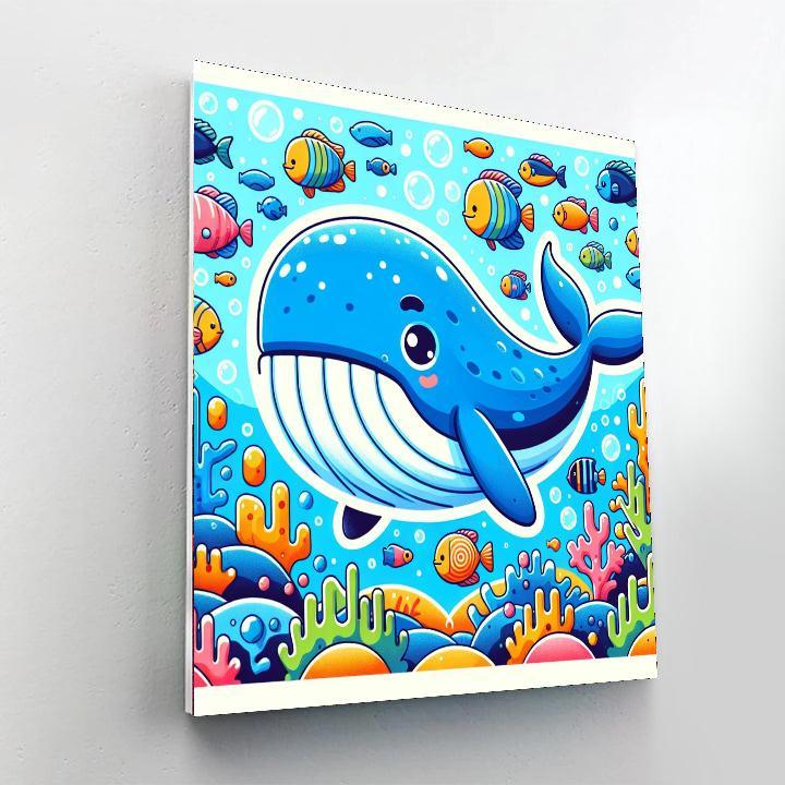 Gigantic Blue Whale Adventure Numbered Painting Kits