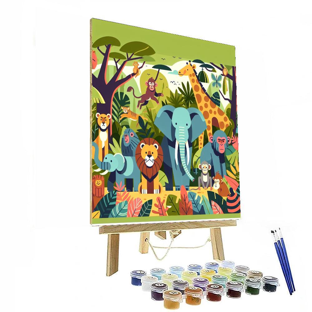 Safari Jungle Discovery Paint By Numbers Art