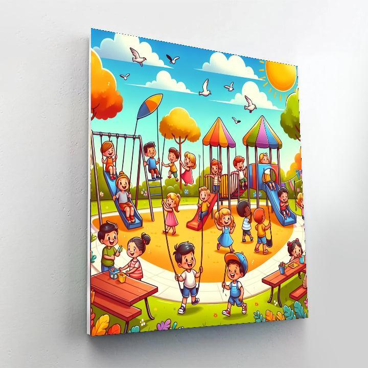 Colorful Community Park Paint By Numbers