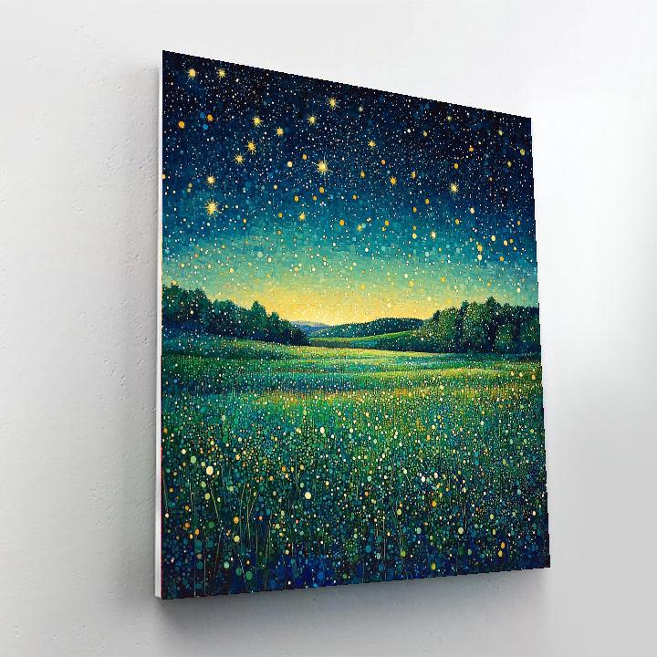 Georges Seurat Inspired Starry Meadow Symphony  Paint By Numbers Kits