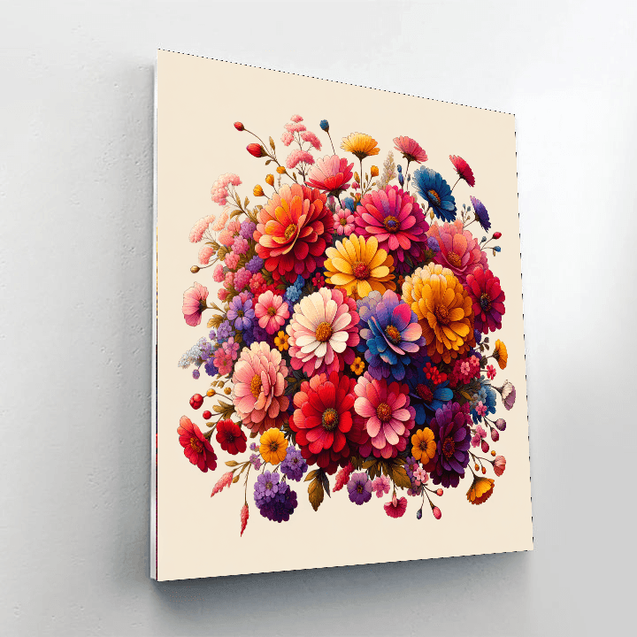 Floral Symphony Delight Number Painting