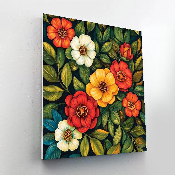 Frida Kahlo Inspired Vibrant Blossoms Of Resilience  Paint By Color
