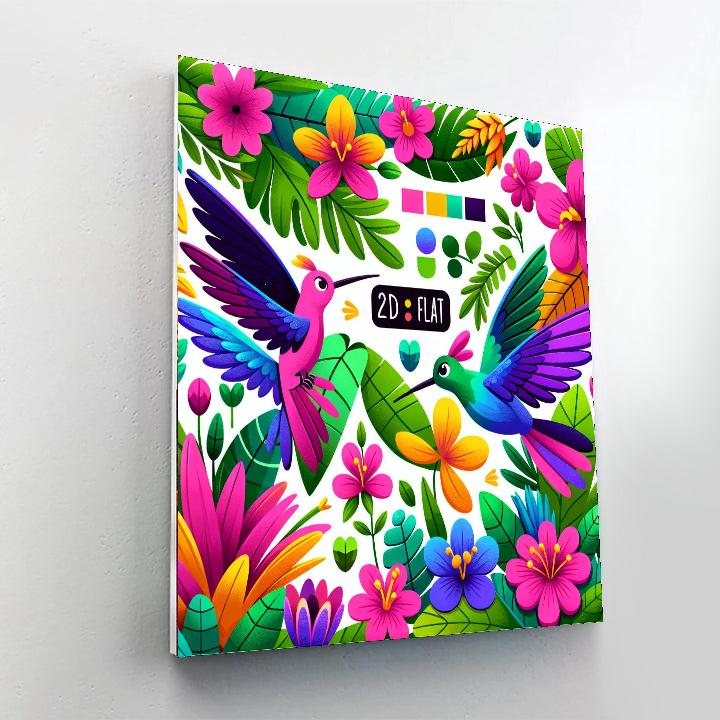 Harmonious Hummingbird Haven Number Painting