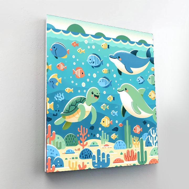 Ocean Adventure With Marine Life Paint By Number