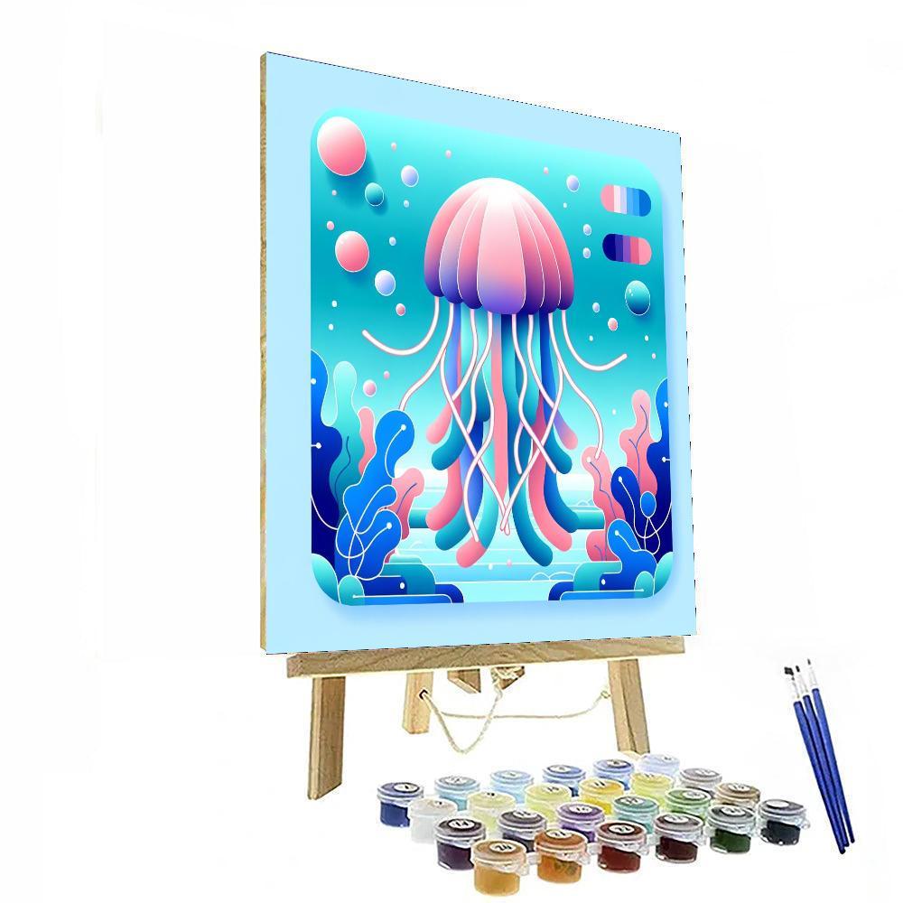 Colorful Jellyfish Glow Paint By Color