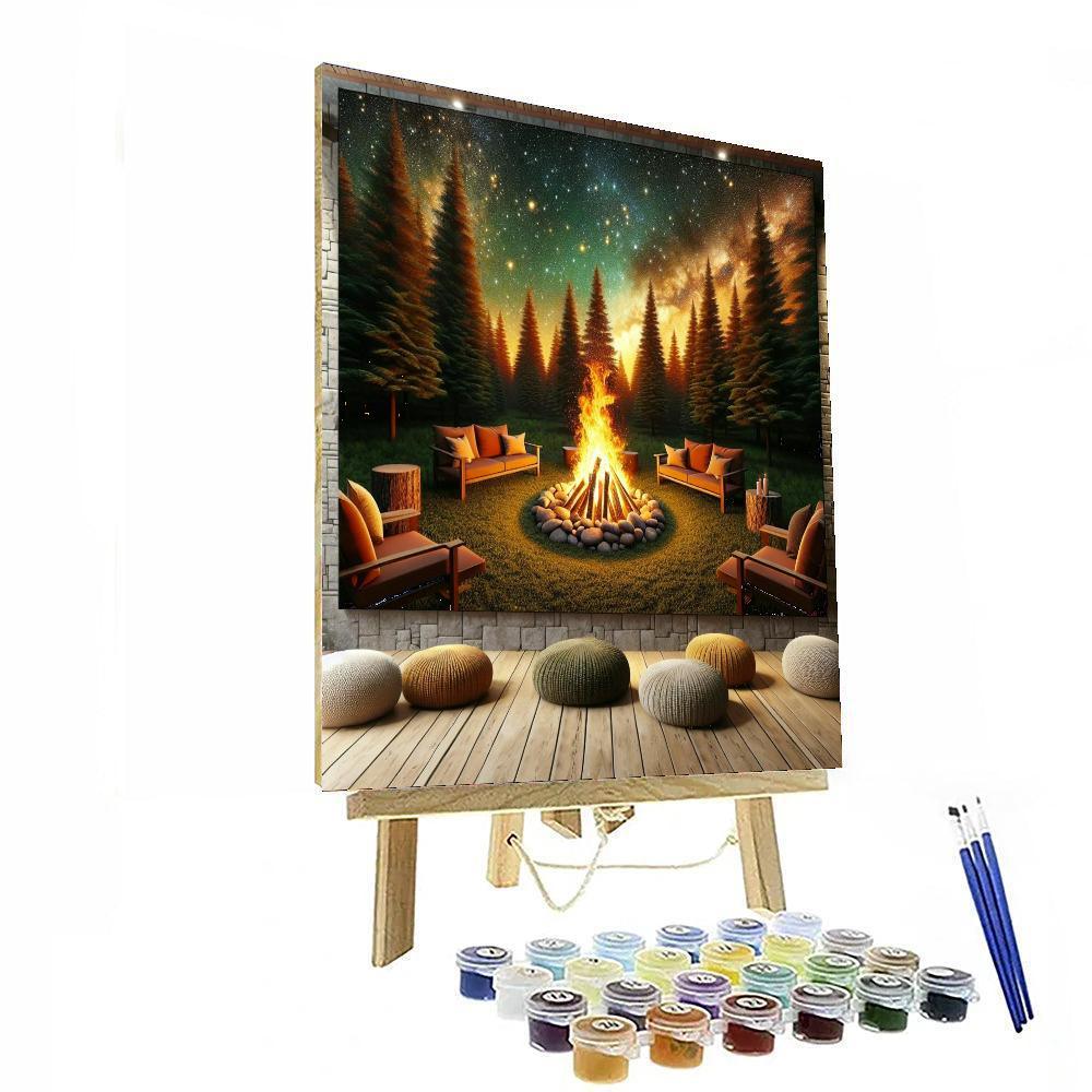 Dancing Flames By The Campfire Paint By Color
