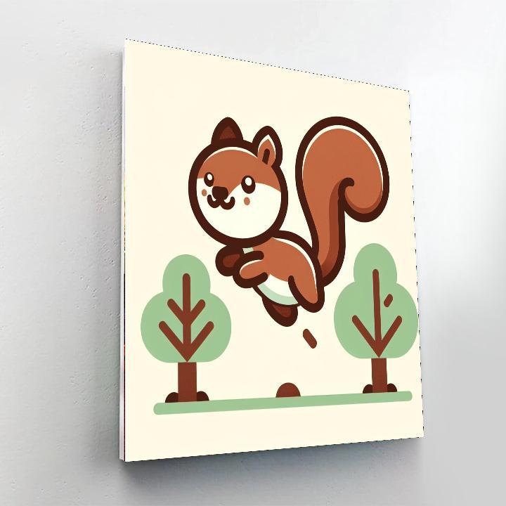 Spectacular Squirrel Sprint Number Painting