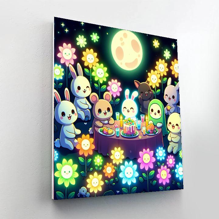 Moonlit Garden Party Number Painting