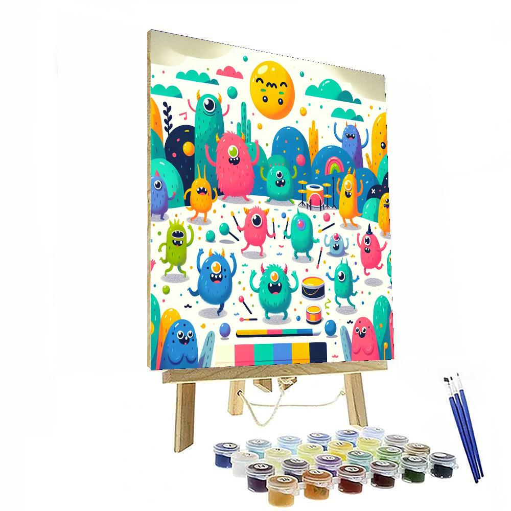 Funky Monster Mayhem Number Painting