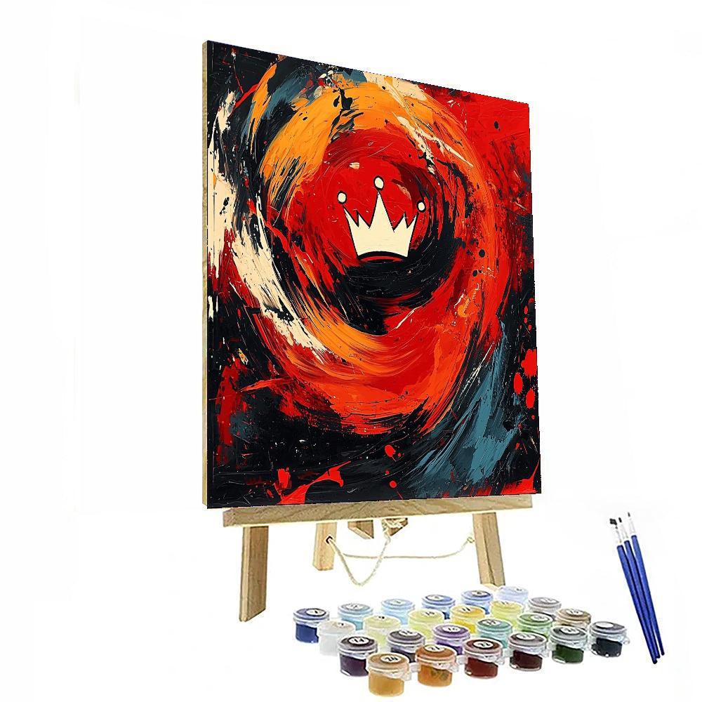 Jean-Michel Basquiat Inspired Crown Of Shadows  Painting By Numbers Kit