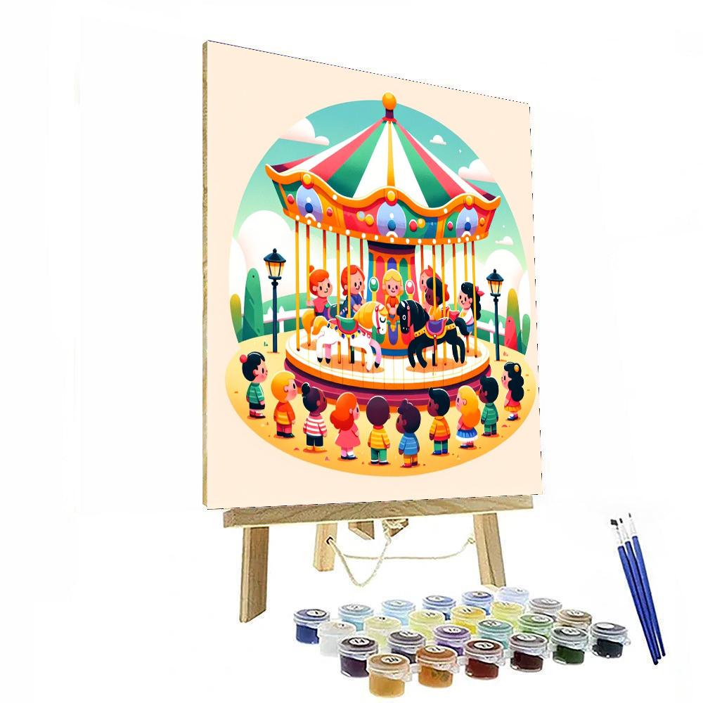 Colorful Carousel Ride Numbered Painting Kits