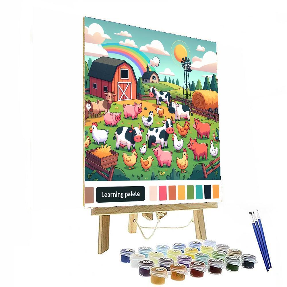 Fun Farmyard Frolic Painting By Numbers Kit