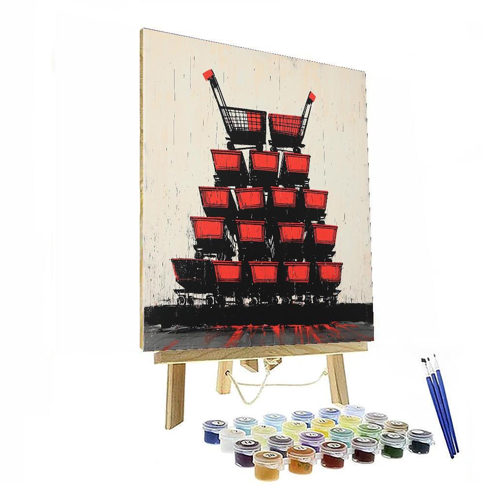 Banksy Inspired Consumerism Collapse  Paint By Number