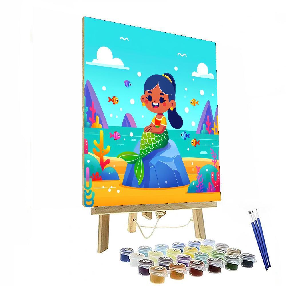 Friendly Mermaid Lagoon Numbered Painting Kits