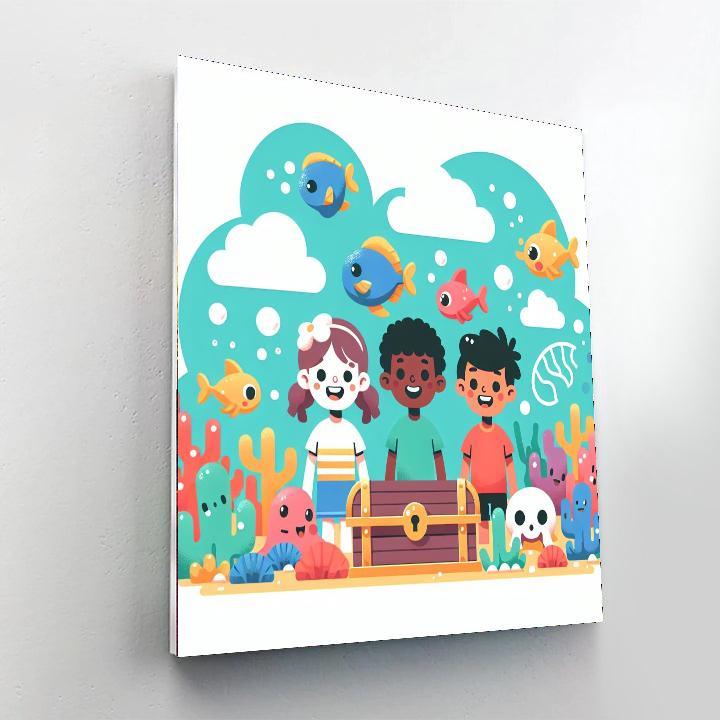 Undersea Treasure Dive Paint By Numbers Art