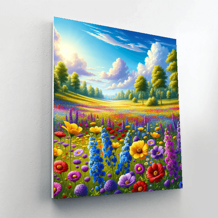 Lively Wildflower Meadow Painting By Numbers Kit