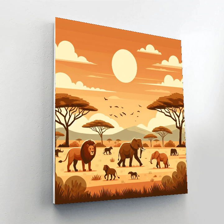 Savanna Safari Adventure Number Painting