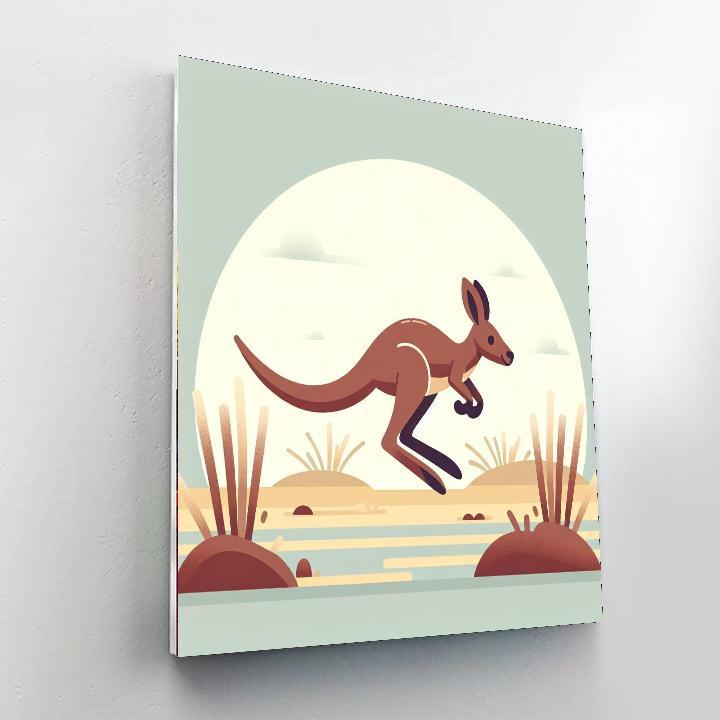 Caring Kangaroo Kicks Number Painting