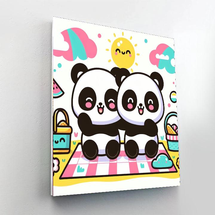 Panda Picnic Party Painting By Numbers Kit
