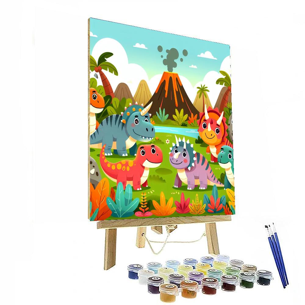 Fantastic Dinosaur Discovery Paint By Numbers Art