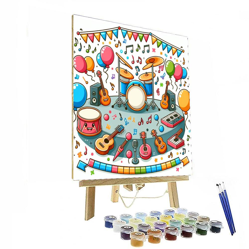 Cheerful Music Festival Paint By Numbers Art